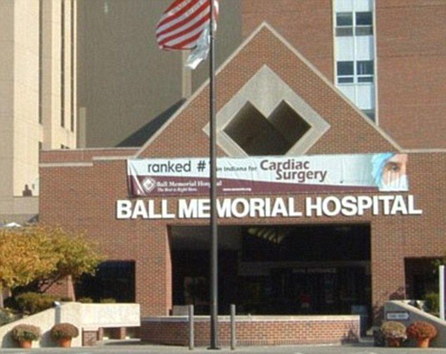 The victim, 57, was treated at Ball Memorial Hospital in Indiana following the attack