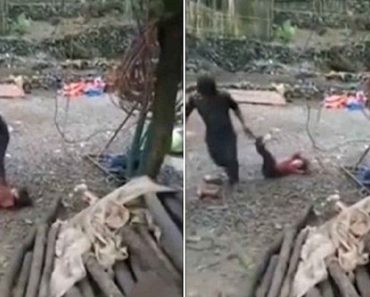 Chinese Man Beats His Daughter And Drags Her Behind A Bike