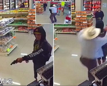 Heart-Stopping Moment Hero Cowboy Disarms Robber At Convenience Store